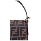 Fendi Baguette Zucca Canvas and Dark Brown Leather