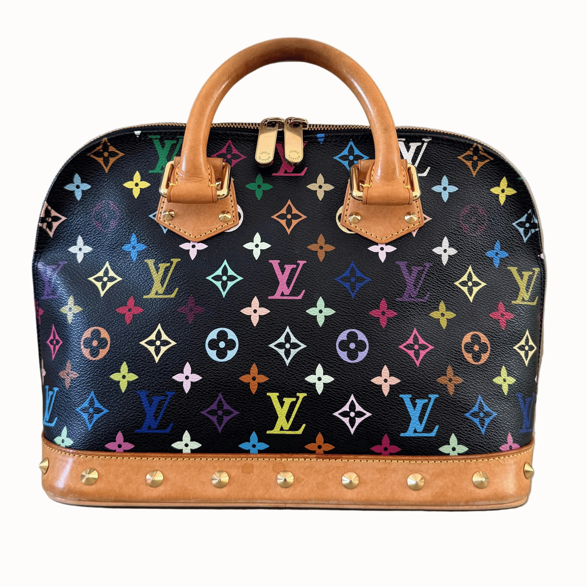 Vintage Louis Vuitton Alma Monogram Multicolor Coated Canvas and Vachetta Leather