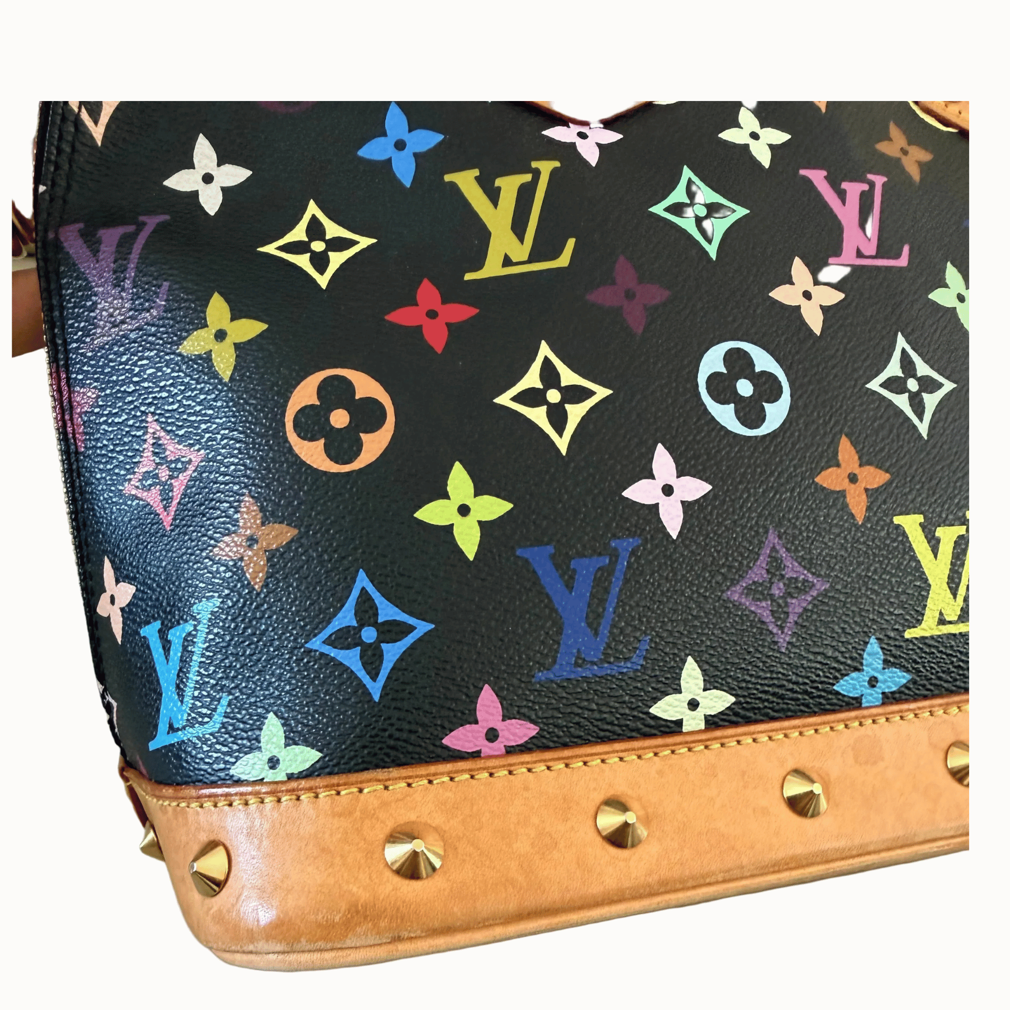 Vintage Louis Vuitton Alma Monogram Multicolor Coated Canvas and Vachetta Leather