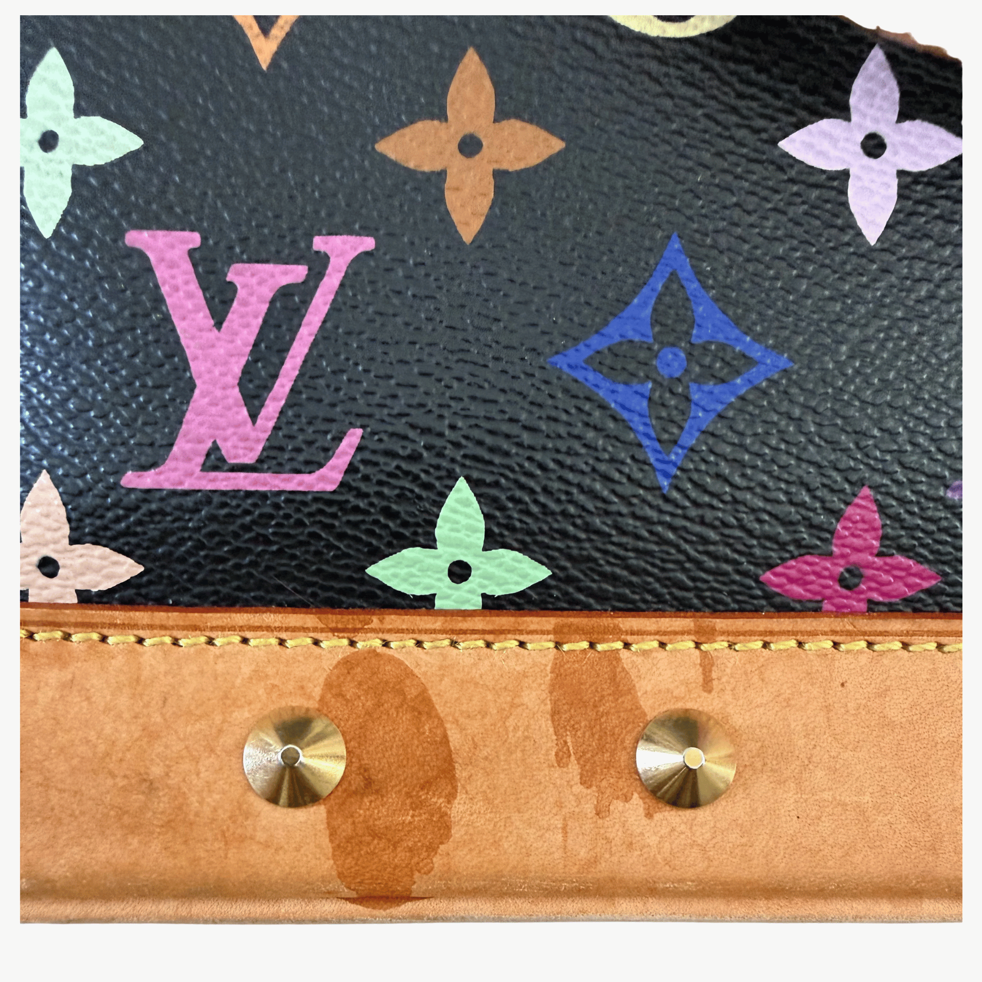 Vintage Louis Vuitton Alma Monogram Multicolor Coated Canvas and Vachetta Leather