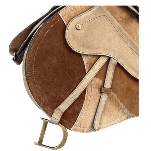 Dior Saddle Patchwork Pony Hair, Suede and Tooled Leather