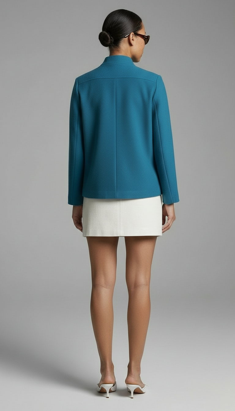 Mandarin Collar Wool Jacket