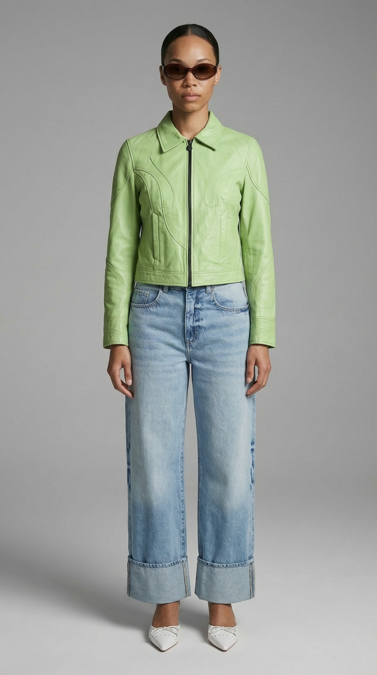Lime Leather Jacket