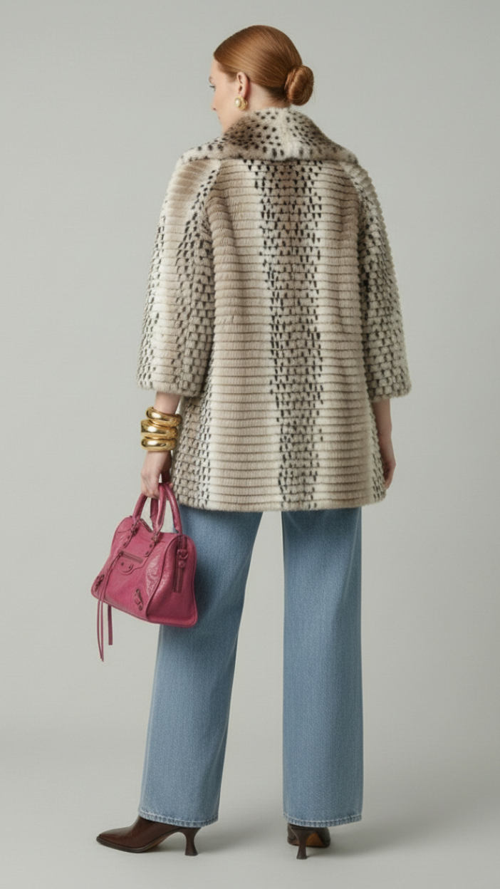 Ribbed Faux Fur Jacket