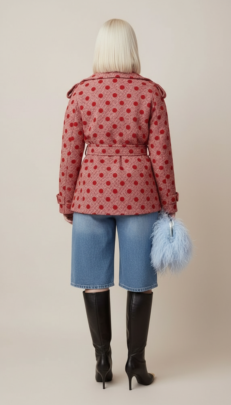 Red Polka Dot Trench Coat