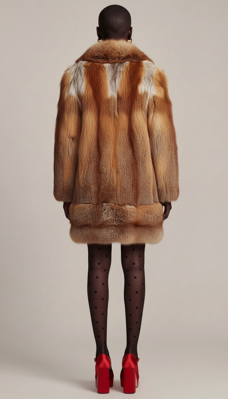 Natural Red Fox Fur Coat