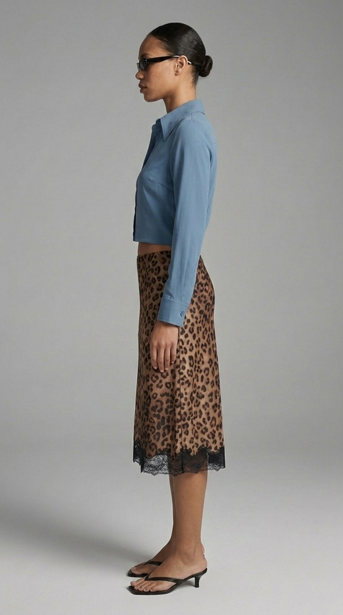 Azure Silk Button-Down