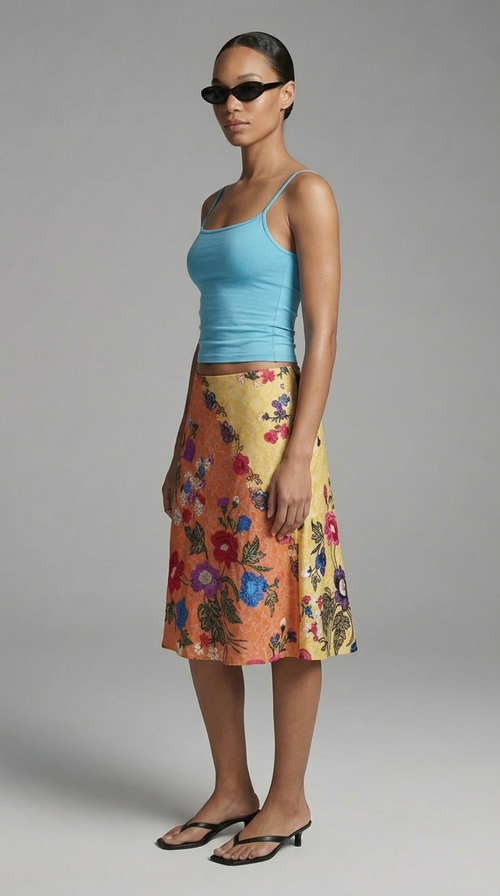Floral Embellished Midi Skirt