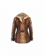 Leopard Print Fur Leather Jacket