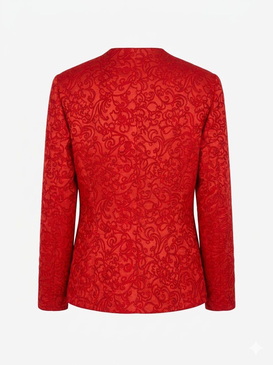 Red Floral Brocade Jacket