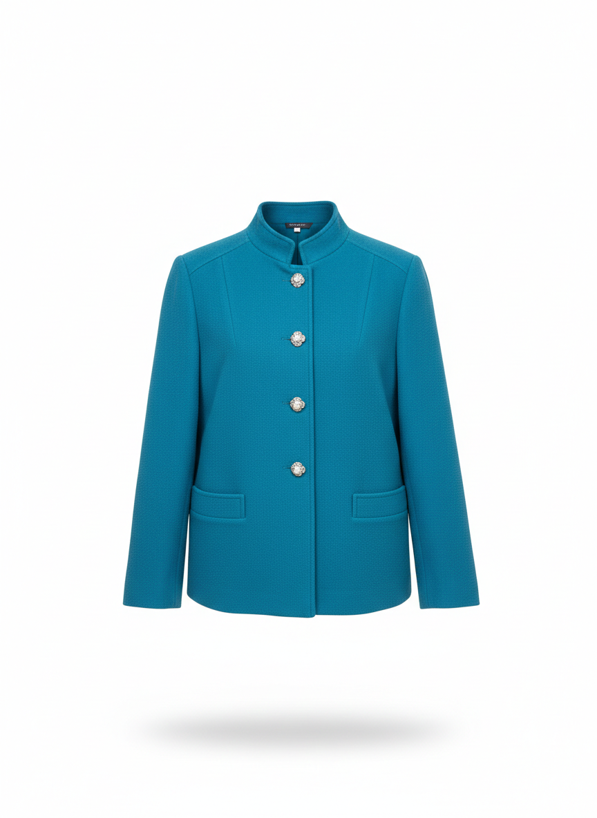 Mandarin Collar Wool Jacket