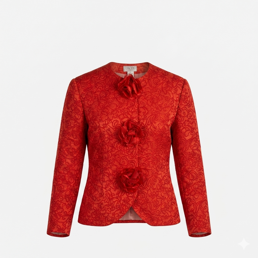 Red Floral Brocade Jacket