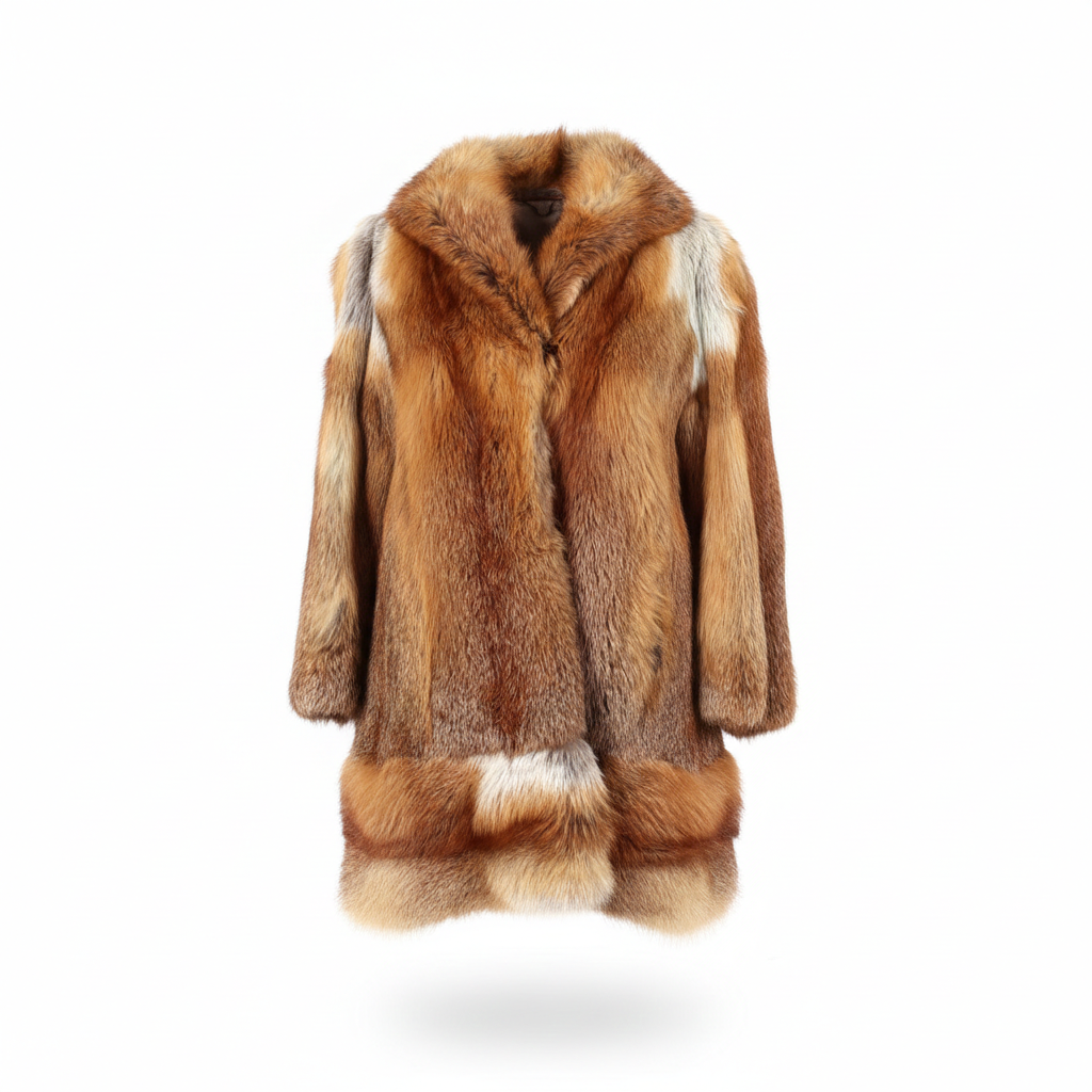 Natural Red Fox Fur Coat