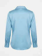 Azure Silk Button-Down