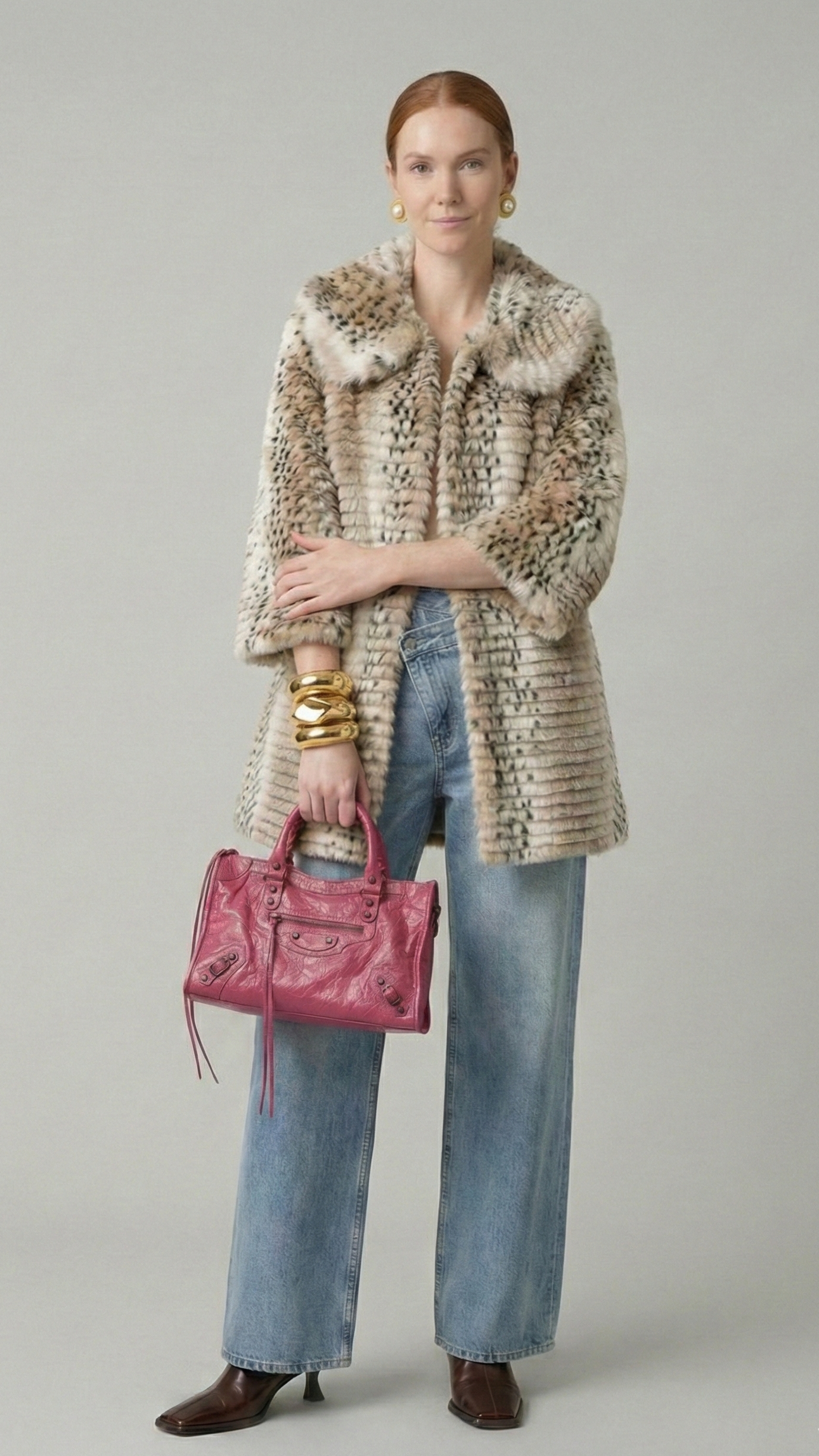 Ribbed Faux Fur Jacket