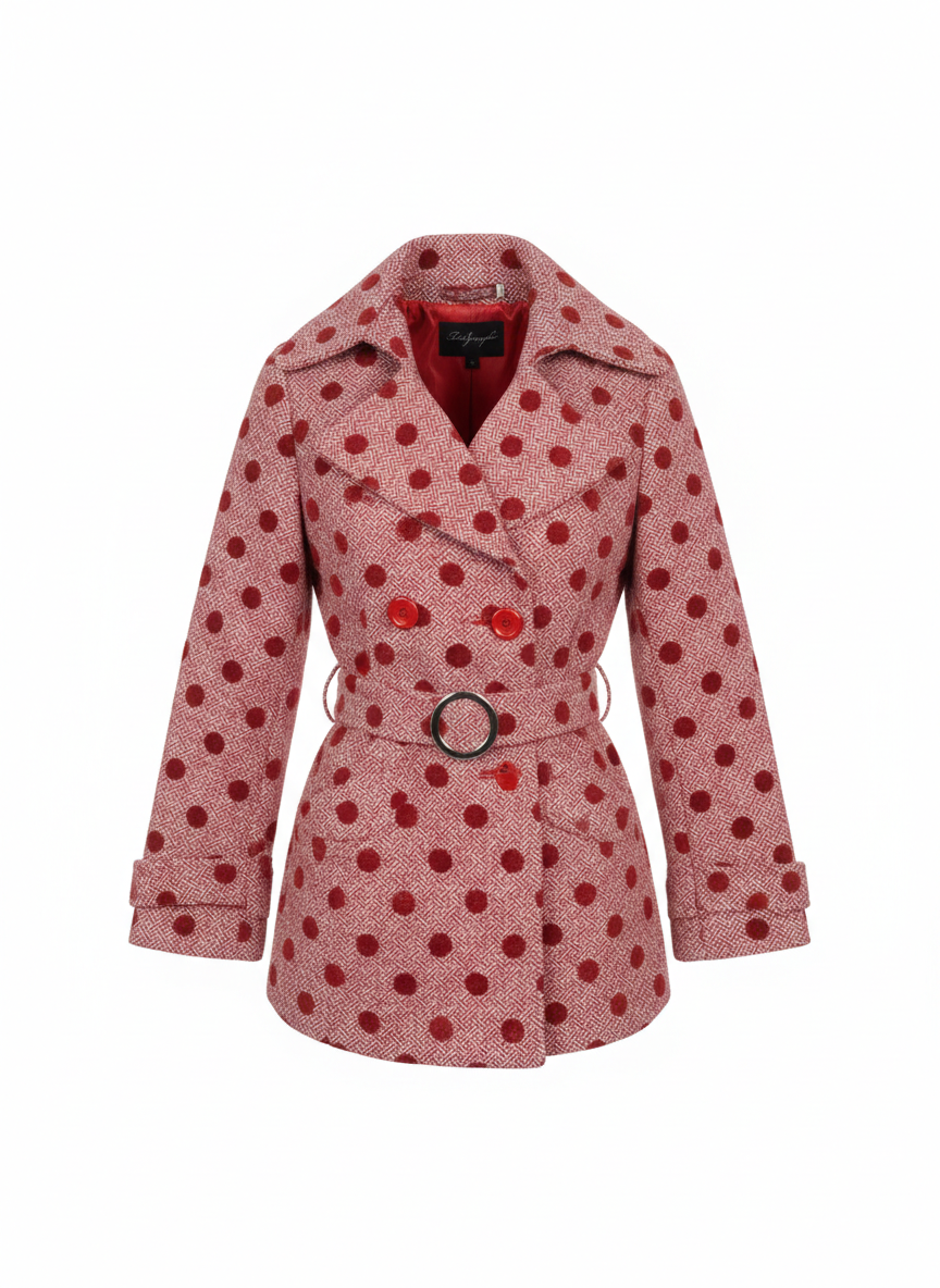 Red Polka Dot Trench Coat