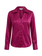 Fuchsia satin shirt with buttons attachment