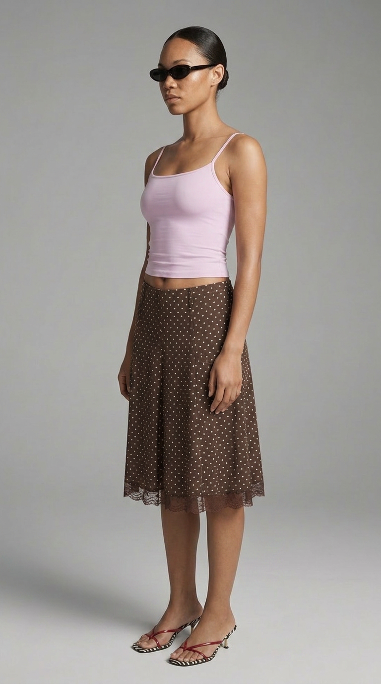 Polka Dot Lace Skirt