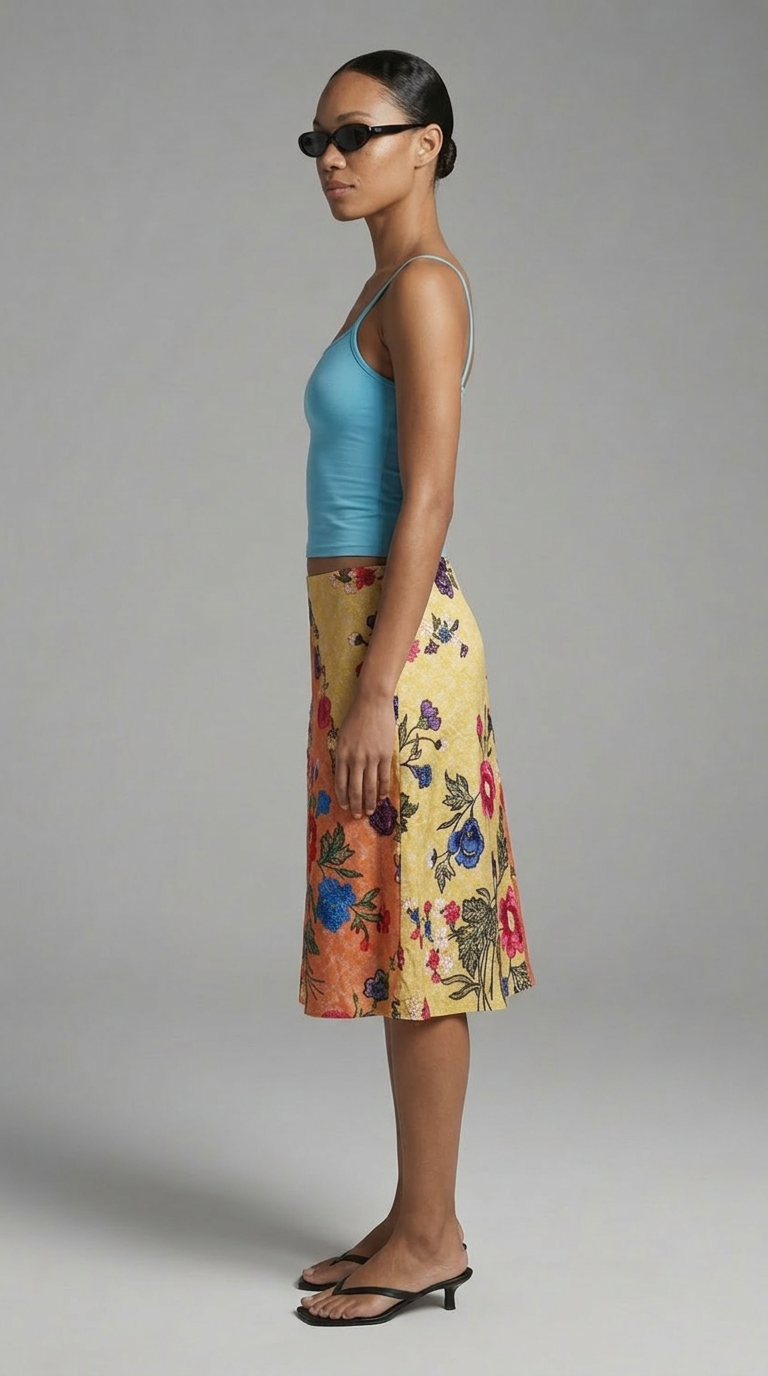 Floral Embellished Midi Skirt