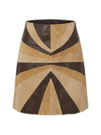 Skirt with brown and beige color pattern on a white background