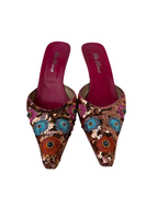 Embellished Floral Mules