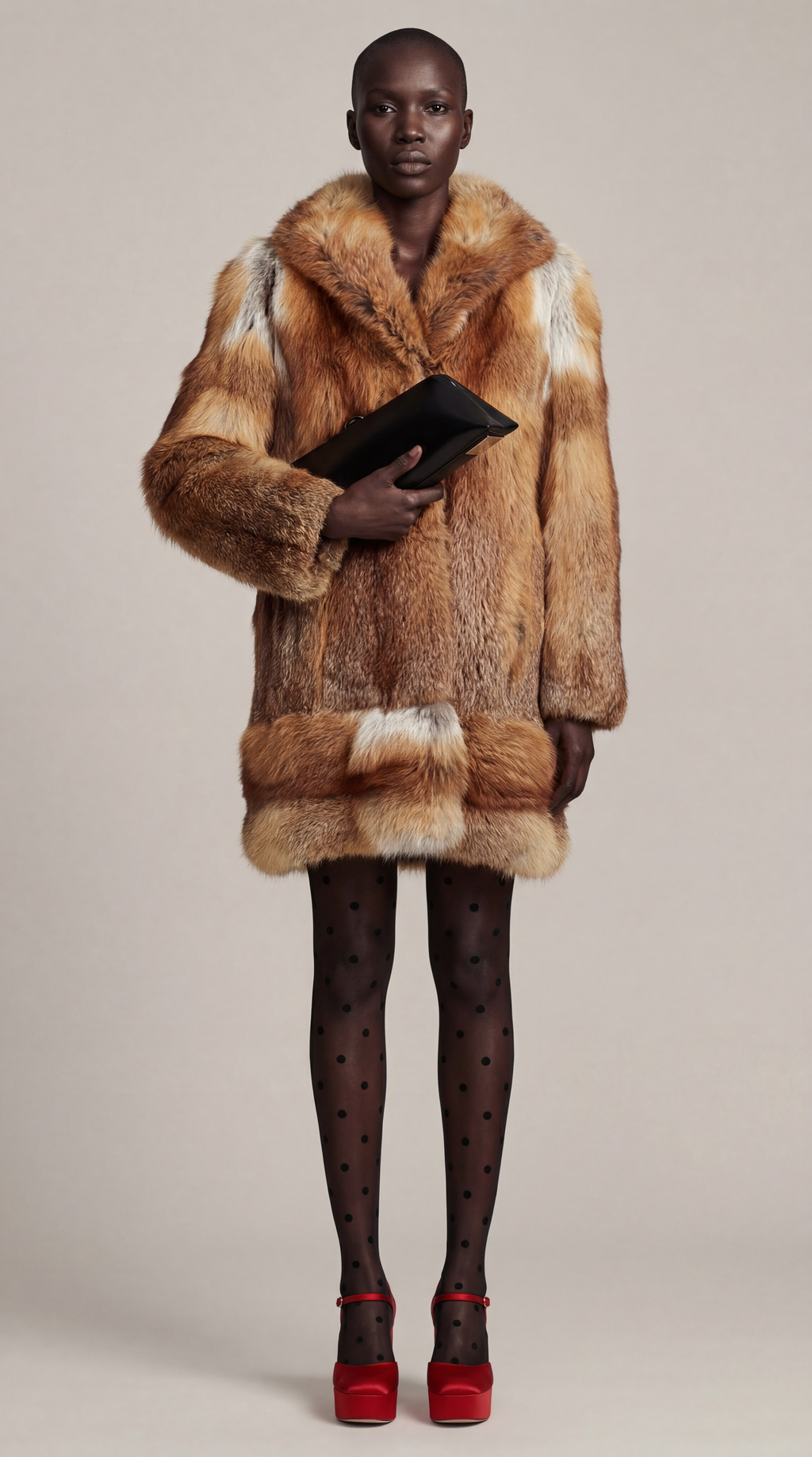 Natural Red Fox Fur Coat