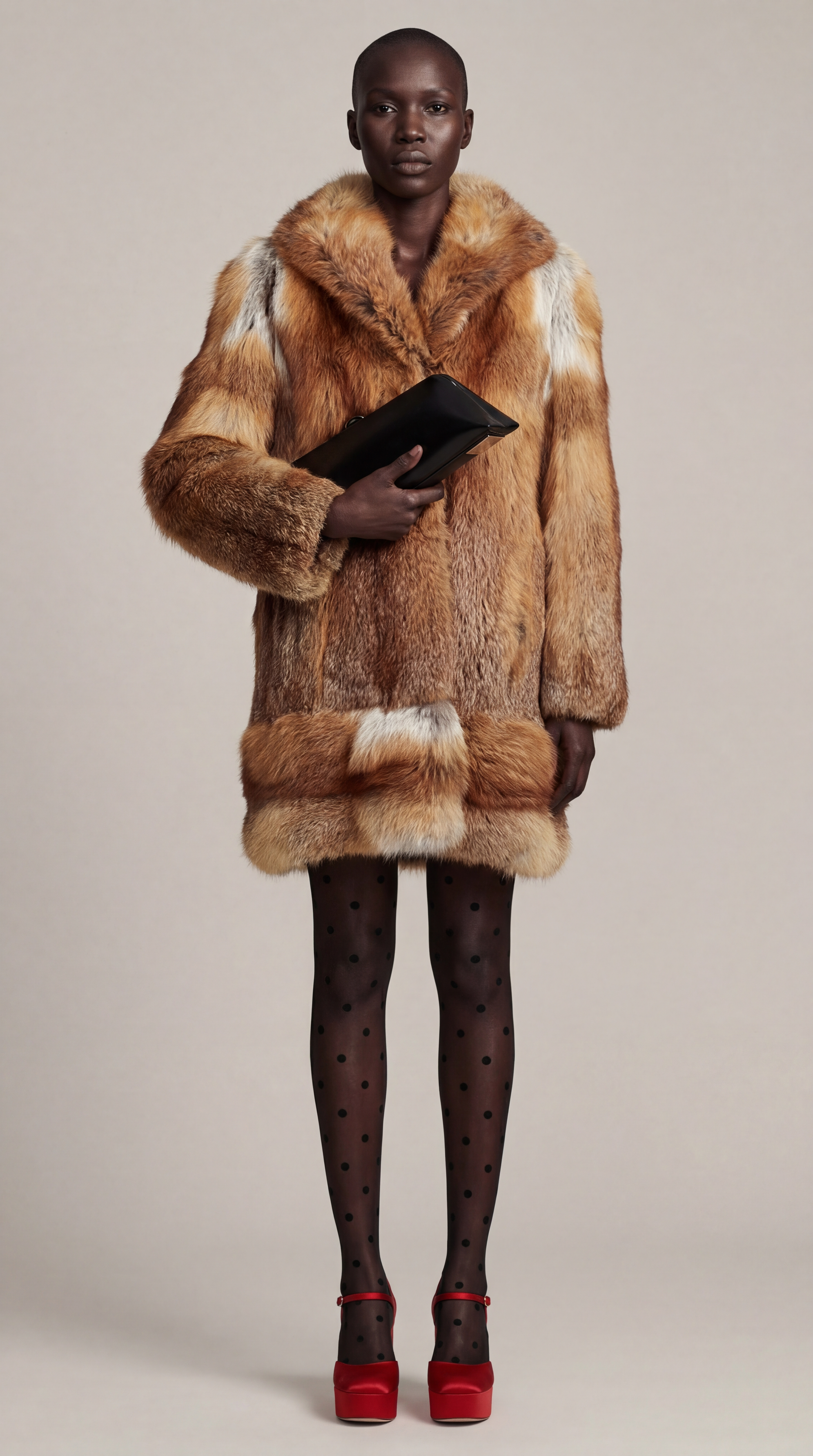 Natural Red Fox Fur Coat