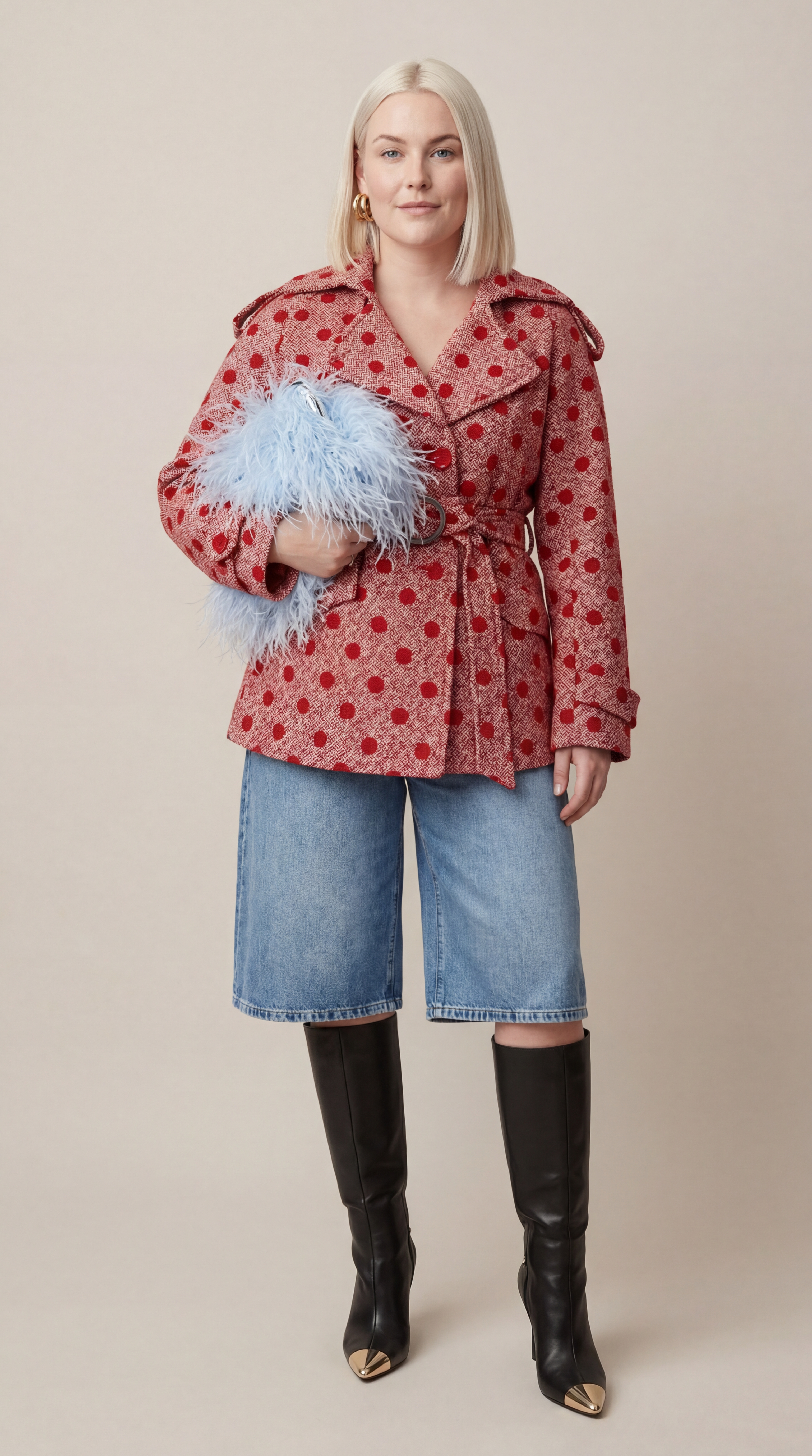 Red Polka Dot Trench Coat
