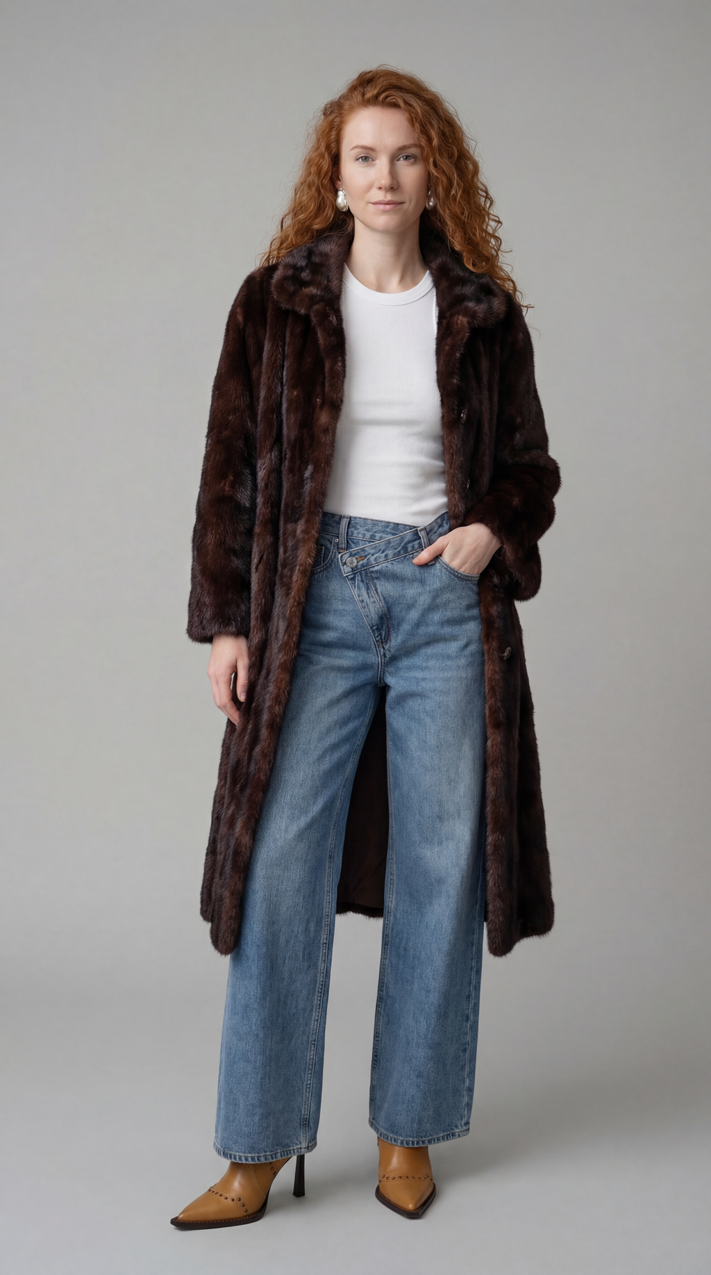 Vintage Brown Mink Fur Coat