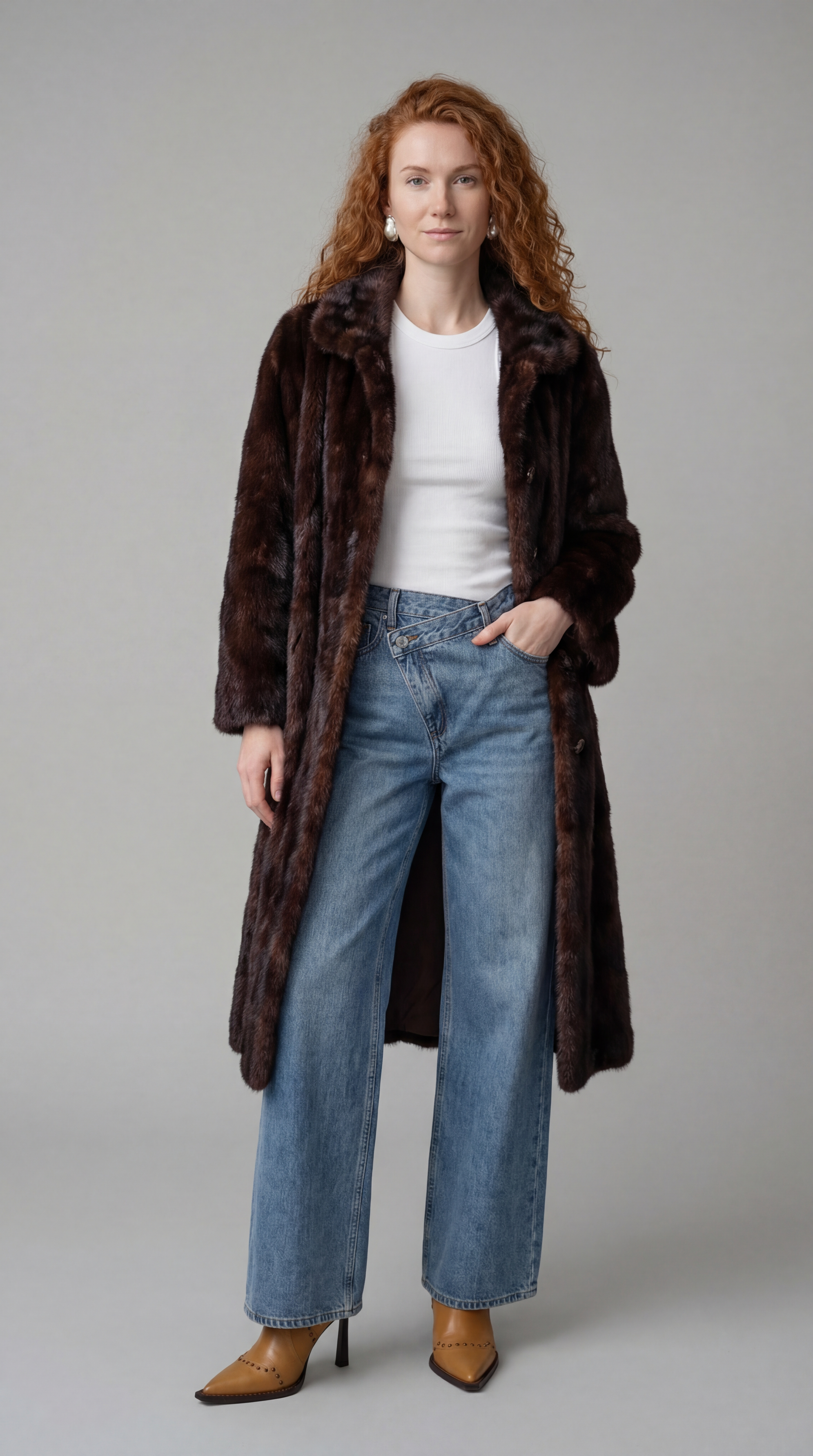 Vintage Brown Mink Fur Coat