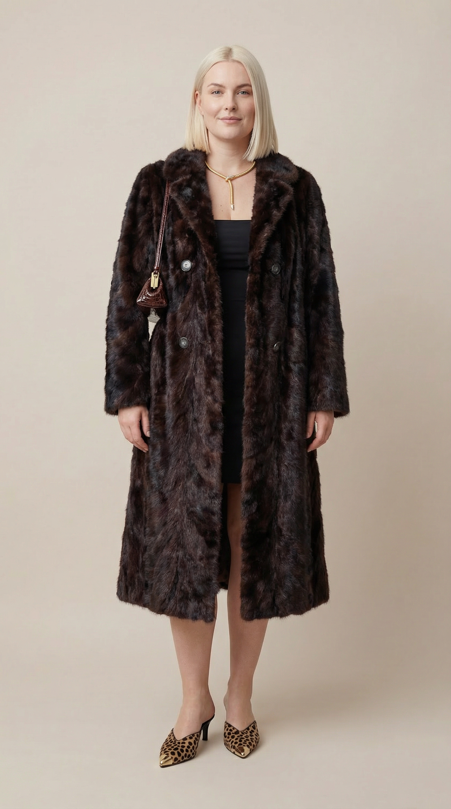 Long Mink Fur Coat