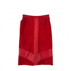 Red Midi Suede skirt
