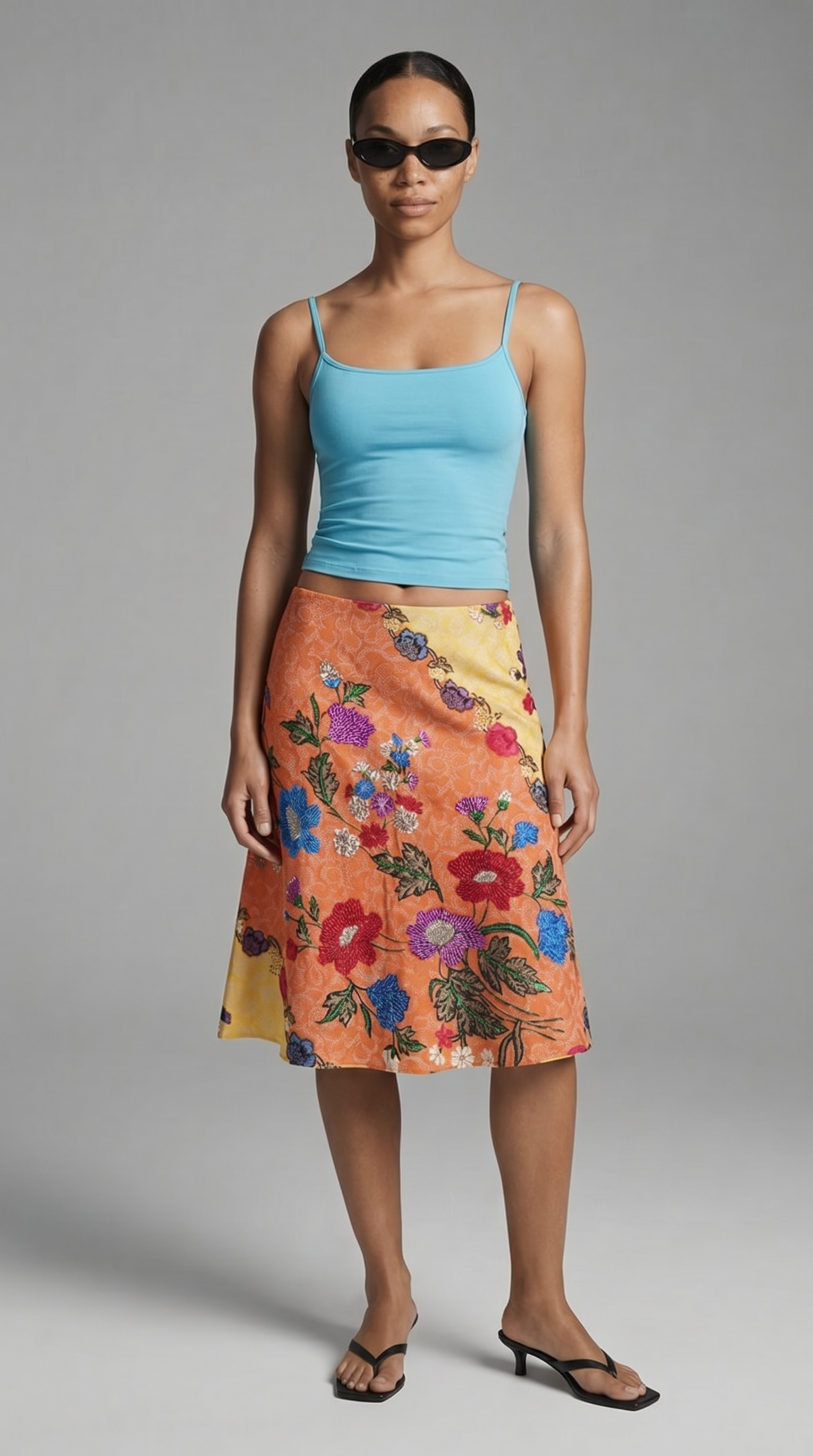 Floral Embellished Midi Skirt