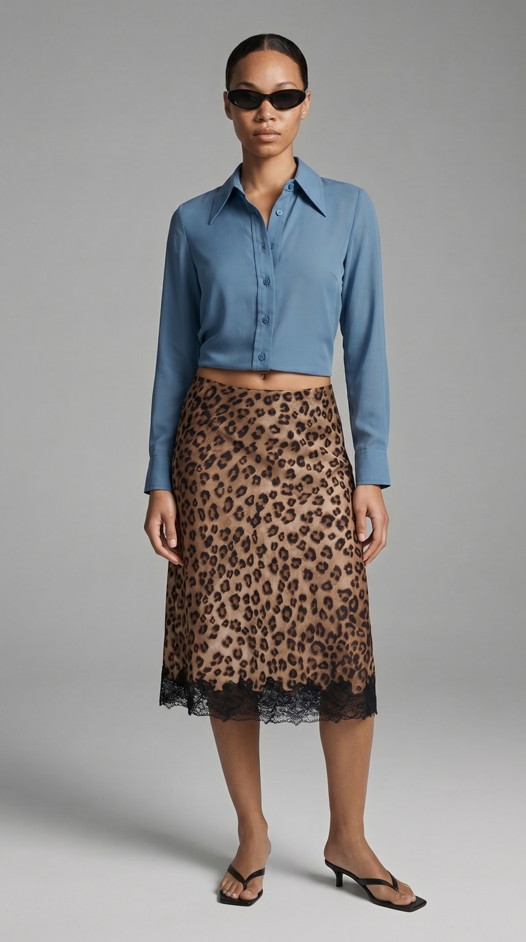 Azure Silk Button-Down