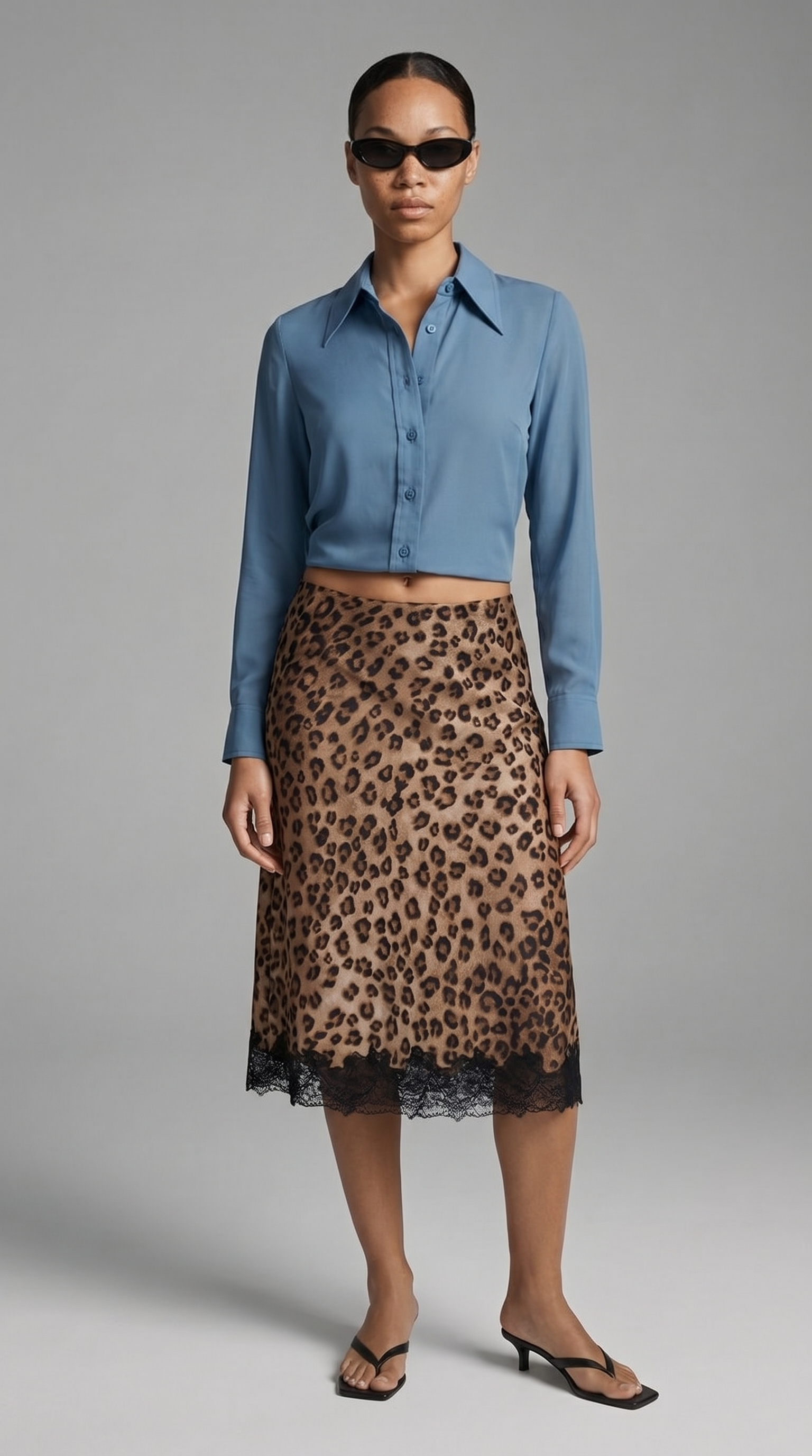 Azure Silk Button-Down